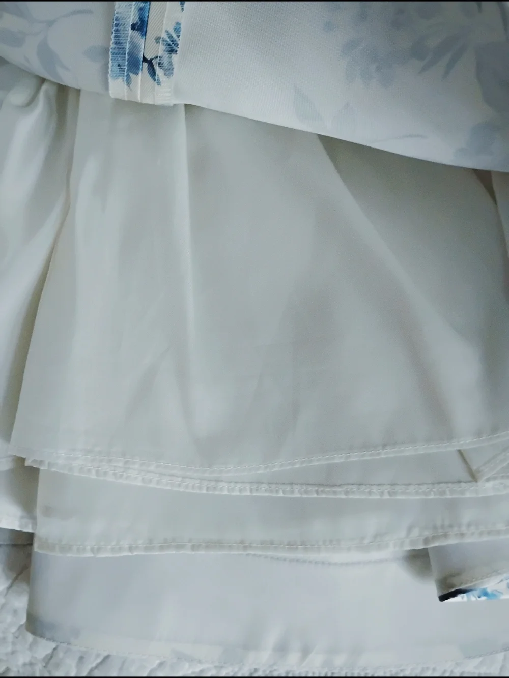 Bonnie Jean White Dress with Blue Floral Print